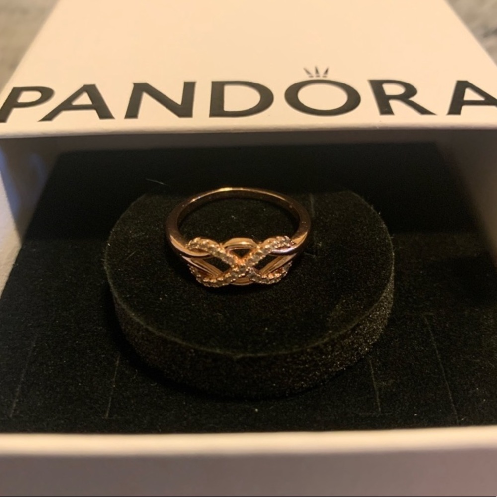 ❤️ABSOLUTELY GORGEOUS VINTAGE ROSE GOLD INFINITY RING❤️SIZE 6-12❤️ - Picture 4 of 7